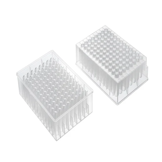 0.1ml 0.2ml 1.2ml 2.2ml 96 puits en plastique jetables blanc clair rond carré profond peu profond plaque PCR